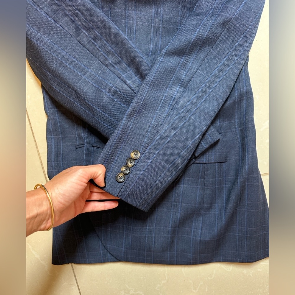 J. Crew Navy Checkered Blazer